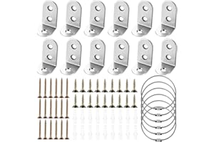 BUT OSWETF 6 Sets Anti Tip Furniture Anchors for Baby Proofing, Metal Furniture Wall Anchors Kit, Anti-Tip Furniture Straps for Wardrobe Safety Brackets, Secure Bookshelf Dresser Cabinet Wall Fixings