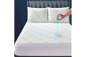 AAF TEXTILES King Waterproof Anti Allergy Bamboo Mattress Protector 152x200x35cm -40 cm Extra Deep Super Soft Noiseless Breathable Absorbent