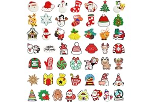 Pilikoll 50 Piezas Navidad Adornos Zapatos PVC Pins Zapatos Adornos para Zapatos de Sandalias adornos para Zapatos de Navidad Temáticos Charm zapatos Decoración para Adultos, Niños y Niñas