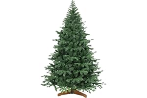 EMPHSISM Albero di Natale | Albero di Natale Artificiale 210cm, 1186 Punte mix Realistico di PE+PVC Montaggio Rapido Pieghevole Riutilizzabile, Abete Realistico Struttura in Metallo e Base in Legno per Interni