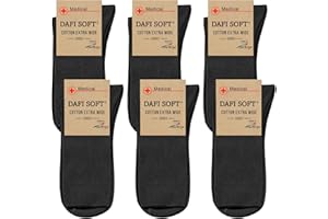 Dafi soft 6 Pairs Diabetic Extra Wide Socks, Cotton, Made in Turkey