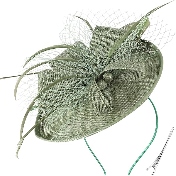 Vrouwen veer fascinator bruiloft bruid hoofdtooi mesh veren