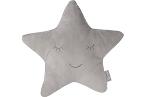 roba Style Cuddly Pillow Star Silver Grey Fluffy Children's Cushion for Girls and Boys from 0 Years Soft Decorative Cushion for Baby and Children's Room Star Cushion Decorative Cushion