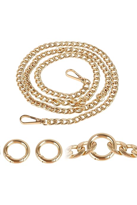 4 Catene Per Borse In Metallo - Oro E Argento, 60cm E 120cm