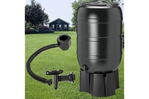 STORM TRADING GROUP 210 Litre Large Black Water Butt Rain Collector Complete With Stand, Filler, Tap & Lockable Lid