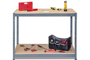 STORALEX® Heavy Duty Workbench – Industrial Grade Steel – Sturdy & Strong Work Bench - Load Capacity of 400KG Evenly Distributed – Designed for Garage, Workshop, Warehouse & Domestic Use