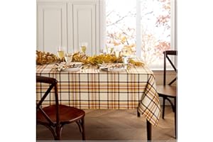Elrene Home Fashions Russet żniwa tkany obrus w kratę, prostokąt 152 x 300 cm