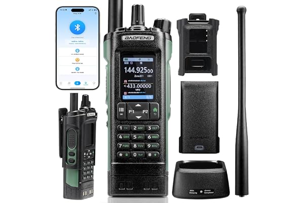 BAOFENG UV-32 10W Radio Amateur Bibande avec GPS, Chirp et Application sans Fil programmable, Récepteur AM/FM, 1000 canaux, 10 Zones, Talkie-walkie Longue portée