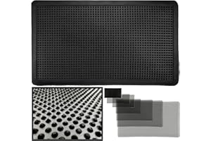 LUCA HOME LucaHome - Felpudo Entrada Casa 30x55cm - Alfombra Goma Picos Antideslizante - Exterior Lluvia - Fácil Limpieza - Negro