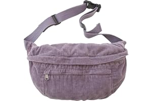 SUPECHUNYI Bauchtasche Damen Herren Cord groß Crossbody Bag Brusttasche Gürteltasche Hüfttasche Umhängetasche für Reisen Schule Arbeit und den täglichen Gebrauch Geschenke, Lila