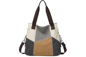 SIVENKE Borsa da donna in tela, casual, a tracolla, stile retrò, in tela
