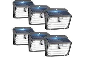 CLAONER Solar Lights Outdoor, Super Bright 126LED Solar Security Lights PIR Motion Sensor with 3 Lighting Modes, 270° Lighting Angle, Wireless IP65 Waterproof Wall Lights for Outside (6 Pack)