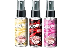 ‎SHINYCHIEFS ShinyChiefs FLAVOUR BOMB Set - Autoduft-Set mit Vanille, Bubblegum & Kirsch-Geruch - Lufterfrischer und Auto Parfüm für den Innenraum, neutralisiert Gerüche im Auto, Pumpsprühflasche, 3x 50ml
