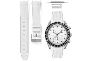 HORACE Uniwersalny dwukolorowy gumowy pasek quick-release kompatybilny z Omega x Swatch MoonSwatch 20 mm