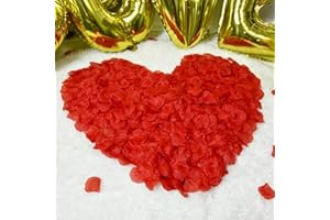 FFZZKJ Rosenblätter für Valentinstag Deko, Romantik 1200 Stück Künstliche Rosenblätter mit 3M Rot Lichterkette, Seiden Rosenblüten für Heiratsantrag, Hochzeit zum Streuen, Jahrestag, Geburtstag, Rot