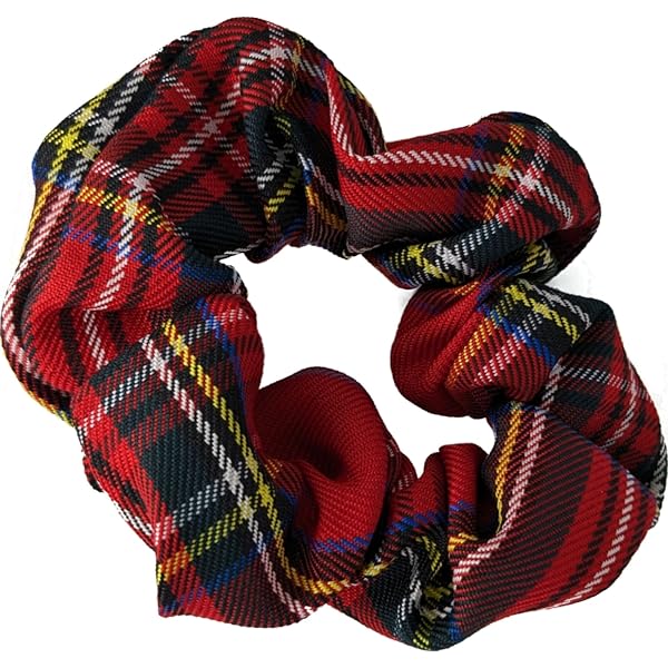 Bohue Haargummis Im Schottenkaro-Muster | 2er Set Aus Weichem Stoff | Elastisch, Haarschonend | Für Damen & Mädchen