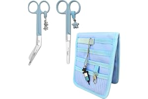 Nurse Life Pack MAXI2 | Tijeras Mayo y Pico Pato y organizador - Punta Roma | - I love it -, Punta Redonda | Enfermera Profesional, Primeros Auxilios, Vendaje. (Azul y Azul claro)