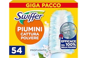 Swiffer Duster Piumini Cattura Polvere, 54 Piumini, Cattura e Intrappola Polvere e Sporco, Con Profumo Ambi Pur, Raggiunge I Punti più Difficili della Casa, Maxi Formato
