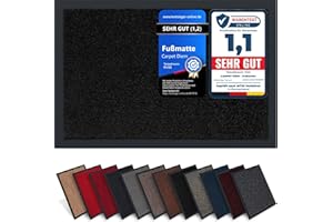 Carpet Diem Zerbino 40 x 60 cm - Tappeto ingresso antisporco - Interno ed Zerbino da Esterno, Tappetino antiscivolo per Porta, Tappeto antisporco per Porta d Ingresso - Nero