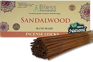BLESS INTERNATIONAL Bless-White-Sage-Incense-Sticks 100%-Natural-Handmade-Hand-Dipped-Incense-Sticks Organic-Chemicals-Free For-Purification-Relaxation-Positivity-Yoga-Meditation The-Best-Woods-Scent (100 Sticks (150GM))