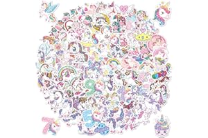 FANCICO 100 Pezzi Adesivi Unicorno Lucido Adesivo Carino per Adolescenti,Ragazze,Bambini| Perfetto per bottiglie d'acqua, laptop, telefono, adesivi in ​​vinile da viaggio per scrapbooking