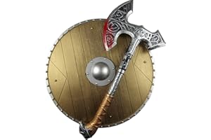 BALLPHL Viking / Roman Accessories Dressing Up Play Set - Axe And XL Round Shield