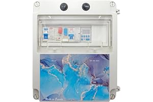 SWIMHOME Tableau électrique pour piscine avec contact pour moteur et source d'alimentation jusqu'à 150 W pour éclairage 12 V CC (pompe de 0,5 à 1 CV (4-6,3 A)