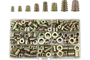 LEMIYOO Threaded Insert Nuts, 222 Pcs Zinc Alloy D Nuts,Hexagon Socket Screws Into,Assortment Kit For Wood Furniture,Plastic, Metal(M4/M5/M6/M8/M10)