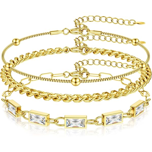 YeGieonr Bracciale Donna Oro, Bracciali con Fiori Pietra Portafortuna in Acciaio Inossidabile Placcato Oro 18K, Personalizzati Regalo Compleanno per Donna e Ragazze