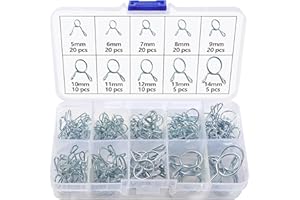 Lyeteung 140 Sztuk 10 Rozmiarów 5-14 mm Zestaw Zacisków Sprężynowych, Zaciski do Przewodów Powietrznych, Zaciski Sprężynowe do Przewodów Paliwowych, Srebrny