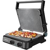 Cecotec Electric Grill with Grill Rock'nGrill 2200 Dual. 2200W, Opening 180&ordm;, Dual Temp, RockStone Non-Stick, Reversible Plat
