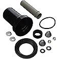 Geberit Toilet Connector Set with Mounting Hardware - Matte Chrome, Black, HDPE