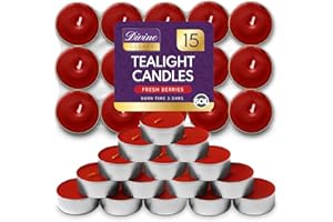 SOL 15pk Tea Light Candles Fresh Berries – 3.5 Hour Burn Time, Scented Tea Lights, Long-Lasting and Ideal for Home, Relaxation, Romantic Dinners, Weddings, Festive Decor, Cosy Evenings