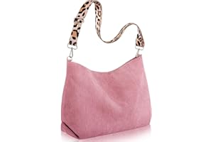 Prite Corduroy Tote Bag with Zipper Thicken Waterproof Shoulder Bag for Women with Pockets and Large Capacity, for School, Work, Shopping, Travel, Everyday Use