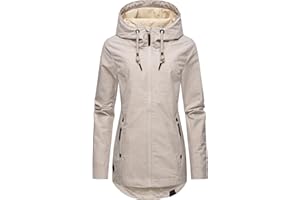 Ragwear Damen Übergangsjacke leichte Jacke Kurzmantel mit Verstellbarer Kapuze Zuzka XS-6XL