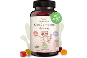 ‎WOWTAMINS wowtamins Kids Complete - Vegane Multivitamin Gummies mit Omega 3 (30-Tage-Vorrat) - Vitamine für Kinder - Nahrungsergänzungsmittel für das Immunsystem mit Vitamin C, D3, B12, Zink & mehr