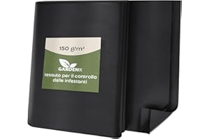 GARDENIX Tessuto Non Tessuto Anti-Erbacce, permeabile all'Acqua, 150 g/m², Resistente ai Raggi UV, 1 x 10 m (10 m²), per aiuole Rialzate, Protezione dalle Erbacce, per Giardino, aiuole