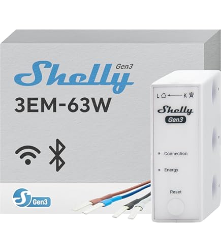 Shelly EM + Trasformatore 50A Bundle - Misuratore Energia Wi-Fi, Domotica, IOS/Android