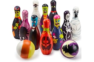 JOYIN Halloween-skum bowlingset för barnleksaker, festtillbehör, get tillsammans fest, lekdagsevenemang, inomhus utomhus fest, födelsedagsfirande