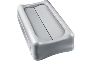 RUBBERMAID COMMERCIAL PRODUCTS Rubbermaid Commercial - Fournitures de conciergerie et d'entretien - Couvercle basculant pour conteneur à déchets Slim Jim Gris