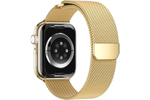 Magnet für Apple Watch Armband 40mm 41mm 44mm 45mm Ultra 49mm iWatch Armbänder 38mm 42mm 46mm Herren/Damen,Metall Edelstahl Milanaise Band für Apfelband Series 10 9 8 7 6 5 4 3 2 Se 2nd Ersatzarmband