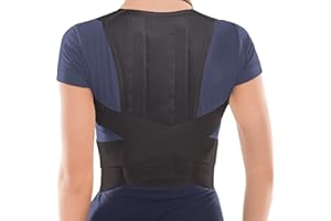 TOROS-GROUP Corrector postura espalda con láminas y arnés para zona lumbar alivio del dolor hombros y cuello con soporte lumbar para espalda recta y Soporte para Espalda- corrección de postura Negro X-Small