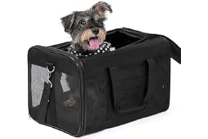 Conlun Transportín para Perro Suave, Bolsa Grande para Gatos con Correa Interior, Transporte para Gatos Grandes y Perros medianos hasta 9 kg, Bolsa Plegable para Cachorros -Negro,L