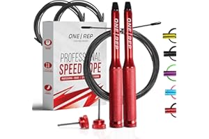 ONE REP Comba Crossfit Profesional de Aluminio - Speed Jumping Rope - Combas Fitness con Rodamientos y Mango Antideslizante, Jump Rope, Cuerda Saltar, Jumping Boxeo. Para Mujer, Hombre