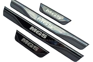 GZBFTDH Door Sill Scuff Plate Kit for MG5 MG5-EV, mirror-like finish Style Kick Plates Auto Accessories 4pcs set