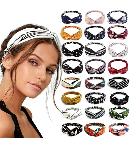 Lot De 4 Bandeaux Cheveux Vintage Croisés - Style Bohème Floral En Soie Douce Pour Femmes Et Filles