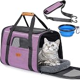 morpilot Dog Cat Carrier, Breathable Pet Carrier Bag, Travel Carrier with Adjustable Shoulder Strap, Cat Carrier with Mattres
