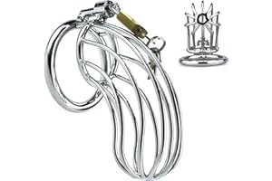 FUTURE OF YOUR PLEASURE SENSUAL Jaula de castidad masculina Jaula para pene Cinturón de castidad de 11 cm para hombres Metal - Juguete sexual esclavo Jaula para pene extrema Jaula para pene pequeña N21