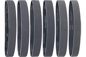 Sruhrak Taśma szlifierska, 25 x 762 mm, 12 szt. taśm szlifierskich z węglika krzemu, 2 x 60/120/240/400/600/800, różne ziarnistości, wysokowydajne materiały ścierne z węglika krzemu do ostrzenia noży