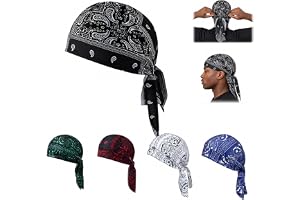 5-pack kylbandanas – kamouflagebandana för män (55–60 cm) | Snabbtorkande och andas, piratmodell för män och kvinnor – perfekt för sommar, sport, löpning och motorcykelåkning